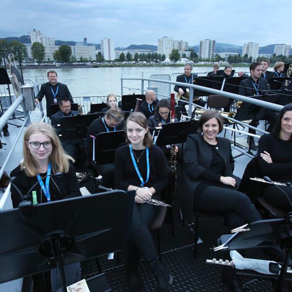 Donaustation als Bühne bei der Klangwolke Linz 2017