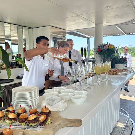 Schiff MS Riverside Mozart legt in Tulln an 